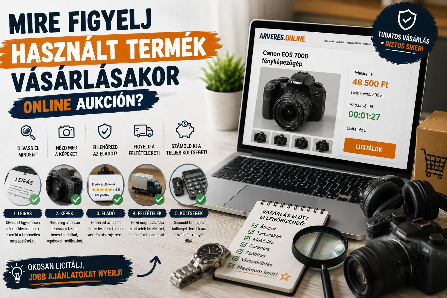 Mire figyelj használt termék vásárlásakor online aukción?