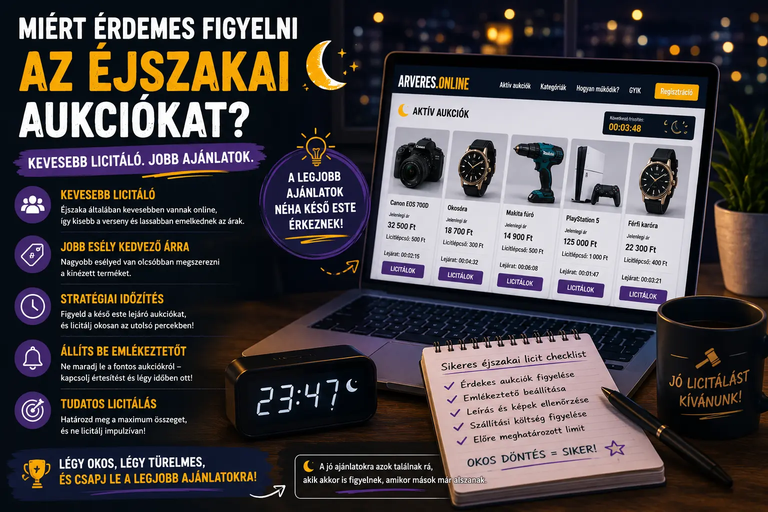 Miért érdemes figyelni az éjszakai aukciókat?